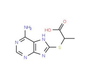 2-(6-Amino-9H-purin-8-ylsulfanyl)propionicacid - chemical structure image