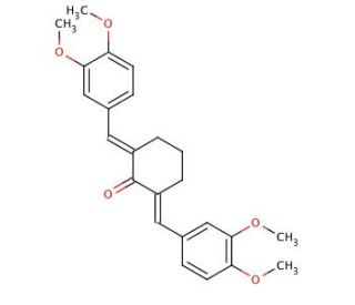 2,6-Bis-(3,4-Dimethoxyphenylmethylene)cyclohexanone (CAS 18977-33-8) - chemical structure image