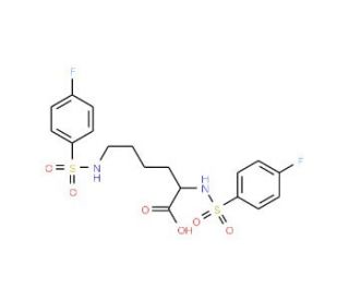 2,6-bis{[(4-fluorophenyl)sulfonyl]amino}hexanoic acid - chemical structure image