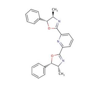 2,6-Bis[(4R,5R)-4-methyl-5-phenyl-2-oxazolinyl]pyridine (CAS 312624-05-8) - chemical structure image