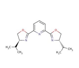 2,6-Bis[(4S)-(&minus;)-isopropyl-2-oxazolin-2-yl]pyridine (CAS 118949-61-4) - chemical structure image