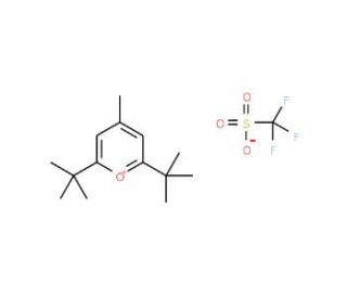 2,6-Di-tert-butyl-4-methylpyrylium trifluoromethanesulfonate (CAS 59643-43-5) - chemical structure image