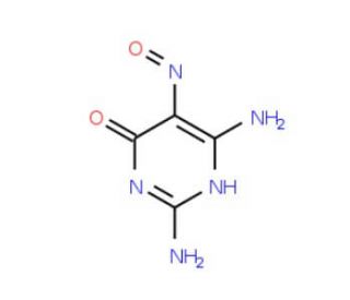 2,6-Diamino-4-hydroxy-5-nitrosopyrimidine (CAS 2387-48-6) - chemical structure image