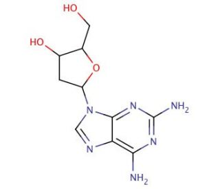 2,6-Diaminopurine 2′-deoxyriboside (CAS 4546-70-7) - chemical structure image