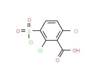2,6-Dichloro-3-chlorosulfonyl-benzoic acid (CAS 53553-05-2) - chemical structure image