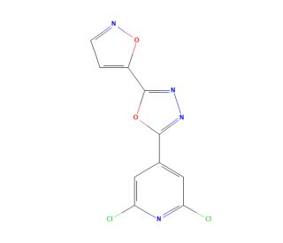 2,6-Dichloro-4-[5-(1,2-oxazol-5-yl)-1,3,4-oxadiazol-2-yl]pyridine (CAS 680214-03-3) - chemical structure image