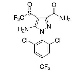 2,6-Dichloro-4-trifluoromethylphenyl)-3-carboxamido-4-trifluoromethylsulfinyl-5-aminopyrazole (CAS 205650-69-7) - chemical st