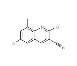 2,6-Dichloro-8-methylquinoline-3-carbonitrile (CAS 948291-60-9) - chemical structure image