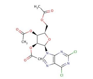2,6-Dichloro-9-(2&prime;,3&prime;,5&prime;-tri-O-acetyl-&beta;-D-ribofuranosyl)purine (CAS 3056-18-6) - chemical structure image