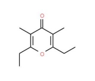 2,6-Diethyl-3,5-dimethyl-4H-pyran-4-one (CAS 1202-10-4) - chemical structure image