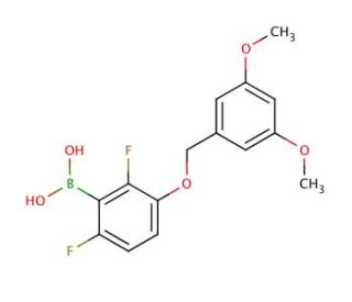 2,6-Difluoro-3-(3′,5′-dimethoxybenzyloxy)phenylboronic acid (CAS 849062-01-7) - chemical structure image