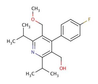 2,6-Diisopropyl-4-(4-fluorophenyl)-3-hydroxymethyl-5-methoxypyridine (CAS 124864-27-3) - chemical structure image