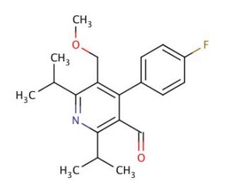 2,6-Diisopropyl-4-(4-fluorophenyl)-5-methoxymethylpyridine-3-carboxaldehyde (CAS 169196-11-6) - chemical structure image
