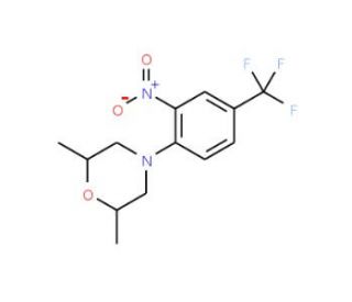 2,6-Dimethyl-4-[(2-nitro-4-(trifluoromethyl)-phenyl]morpholine - chemical structure image
