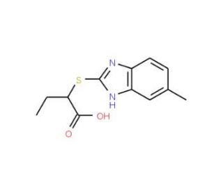 2-(6-Methyl-1H-benzoimidazol-2-ylsulfanyl)-butyric acid - chemical structure image