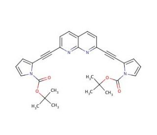 2,7-Bis-(1-tert-butoxycarbonylpyrrol-2-yl)ethynyl-1,8-naphthridine - chemical structure image