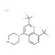 2,8-Bis(trifluoromethyl)-4-(piperazin-1-yl)quinoline hydrochloride (CAS 1170789-64-6) - chemical structure image