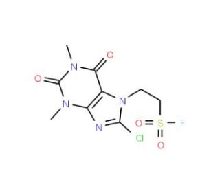 2-(8-chloro-1,3-dimethyl-2,6-dioxo-1,2,3,6-tetrahydro-7H-purin-7-yl)ethanesulfonyl fluoride - chemical structure image