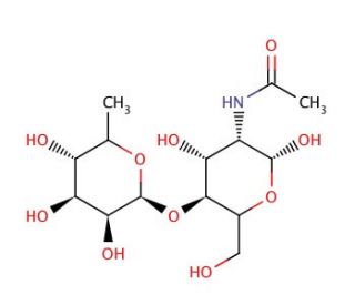 2-Acetamido-2-deoxy-4-O-(α-L-fucopyranosyl)-D-glucopyranose (CAS 76211-71-7) - chemical structure image