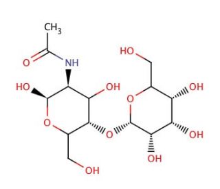 2-Acetamido-2-deoxy-4-O-(&beta;-D-galactofuranosyl)-&alpha;,&beta;-D-glucopyranose - chemical structure image