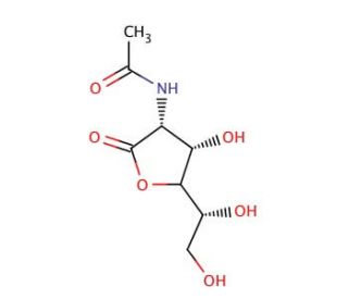 2-Acetamido-2-deoxy-D-mannono-1,4-lactone (CAS 28876-37-1) - chemical structure image