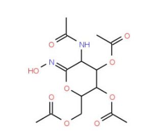 2-Acetamido-3,4,6-tri-O-acetyl-2-deoxy-D-glucohydroximo-1,5-lactone (CAS 132152-78-4) - chemical structure image