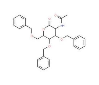 2-Acetamido-3,4,6-tri-O-benzyl-2-deoxy-D-glucono-1,5-lactone (CAS 34051-37-1) - chemical structure image