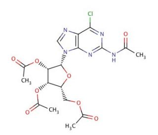 2-Acetamido-6-chloro-9-(2&prime;,3&prime;,5&prime;-tri-O-acetyl-&beta;-D-ribofuranosyl)purine (CAS 137896-02-7) - chemical structure image