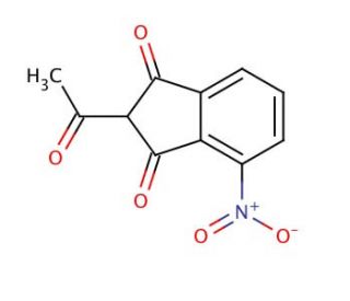 2-Acetyl-4-nitro-1,3-indanedione (CAS 25125-04-6) - chemical structure image