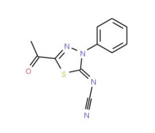 2-Acetyl-5-cyanimino-4,5-dihydro-4-phenyl-1,3,4-thiadiazole - chemical structure image
