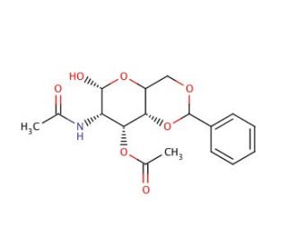 2-(Acetylamino)-2-deoxy-3-O-acetyl-4,6-O-benzylidene-D-galactopyranose - chemical structure image