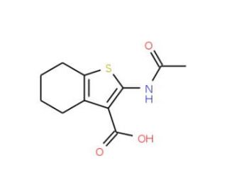 2-Acetylamino-4,5,6,7-tetrahydro-benzo[b]thiophene-3-carboxylic acid (CAS 13130-43-3) - chemical structure image