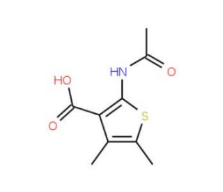 2-Acetylamino-4,5-dimethyl-thiophene-3-carboxylic acid (CAS 13130-40-0) - chemical structure image