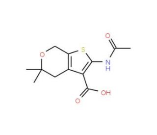 2-Acetylamino-5,5-dimethyl-4,7-dihydro-5H-thieno[2,3-c]pyran-3-carboxylic acid - chemical structure image