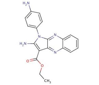 2-Amino-1-(4-amino-phenyl)-1H-pyrrolo[2,3-b]quinoxaline-3-carboxylic acid ethyl ester - chemical structure image