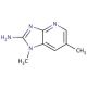 2-Amino-1,6-dimethylimidazo[4,5-b]pyridine (CAS 132898-04-5) - chemical structure image