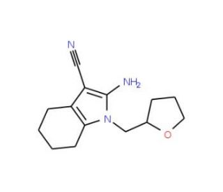 2-amino-1-(tetrahydrofuran-2-ylmethyl)-4,5,6,7-tetrahydro-1H-indole-3-carbonitrile - chemical structure image