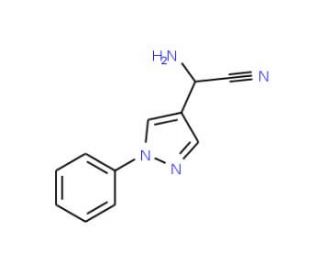 2-amino-2-(1-phenyl-1H-pyrazol-4-yl)acetonitrile - chemical structure image