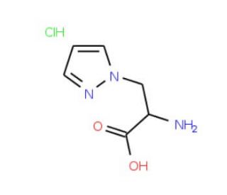 2-amino-3-(1H-pyrazol-1-yl)propanoic acid hydrochloride - chemical structure image