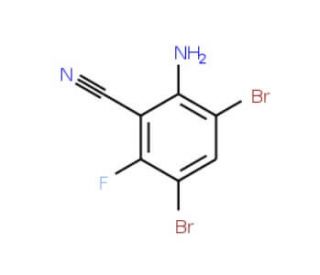 2-Amino-3,5-dibromo-6-fluorobenzonitrile - chemical structure image