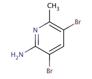 2-Amino-3,5-dibromo-6-methylpyridine (CAS 91872-10-5) - chemical structure image