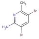 2-Amino-3,5-dibromo-6-methylpyridine (CAS 91872-10-5) - chemical structure image