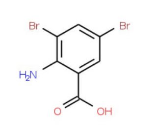 2-Amino-3,5-dibromobenzoic acid (CAS 609-85-8) - chemical structure image
