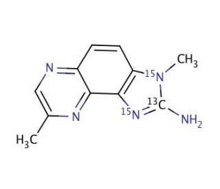 2-Amino-3,8-dimethylimidazo[4,5-f]quinoxaline-13C,15N2 - chemical structure image