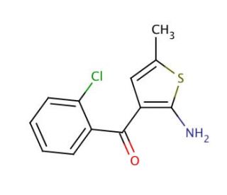 2-Amino-3-chlorobenzoyl-5-methylthiophene (CAS 50508-57-1) - chemical structure image