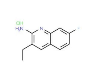 2-Amino-3-ethyl-7-fluoroquinoline hydrochloride (CAS 1170792-98-9) - chemical structure image