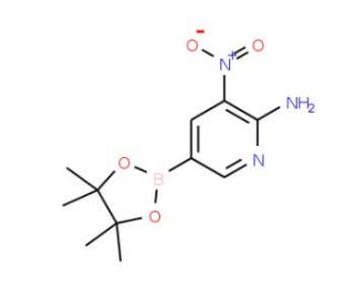 2-Amino-3-nitropyridine-5-boronic acid, pinacol ester (CAS 1032758-80-7) - chemical structure image