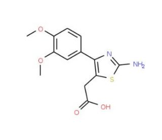 [2-Amino-4-(3,4-dimethoxy-phenyl)-thiazol-5-yl]-acetic acid - chemical structure image