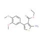 2-Amino-4-(3,4-dimethoxy-phenyl)-thiophene-3-carboxylic acid ethyl ester (CAS 15854-12-3) - chemical structure image
