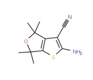 2-amino-4,4,6,6-tetramethyl-4,6-dihydrothieno[2,3-c]furan-3-carbonitrile - chemical structure image